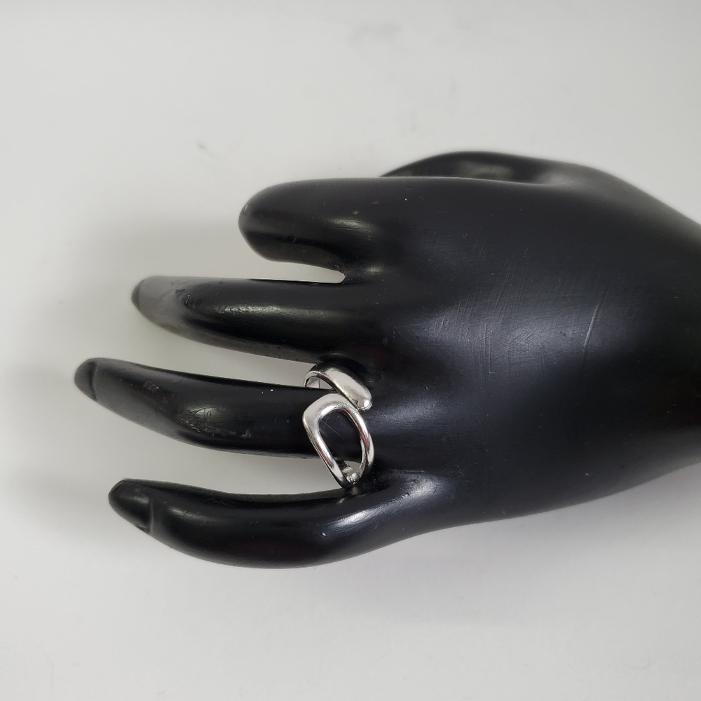 Silver Abstract Adjustable Cuff Ring - image 2